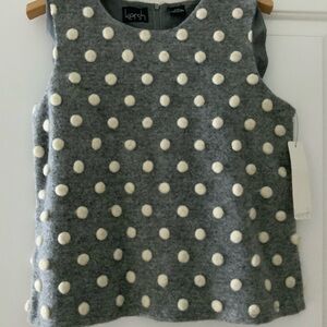 Kersh Grey/ Gray Wool White Polka Dot Vest